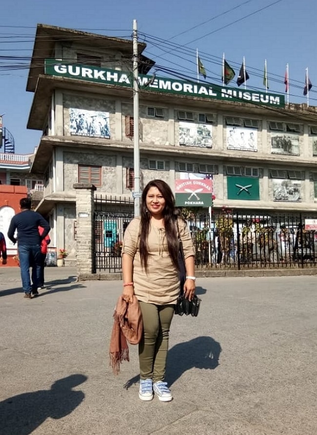 In front of GURKHA MEMORIAL MUSEUM at Pokhara 