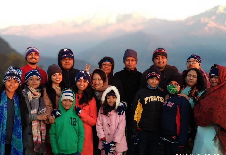 We Celebrated 1st Day of 2018 Fantastic Sunrise enjoy view of at Sarangkot, Nepal